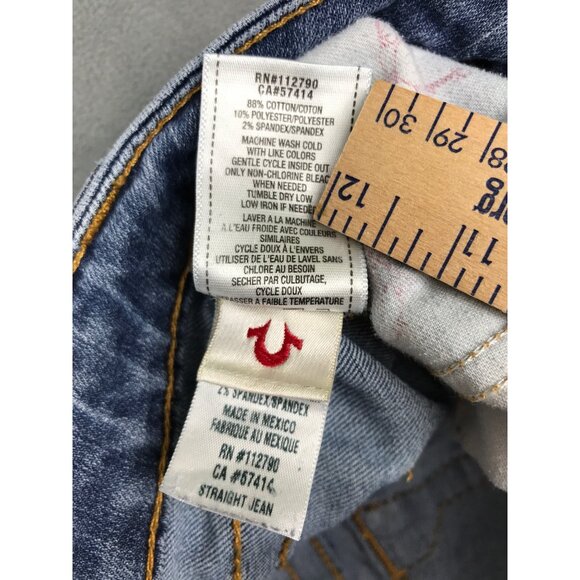 True Religion Jeans Womens 29 Low Rise Straight Light Wash Y2K - Picture 7 of 9